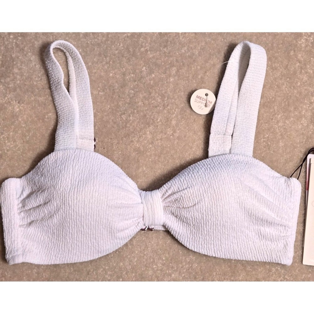 Calia Knot Front Bikini Top Women's Small Pure White‎ NWT